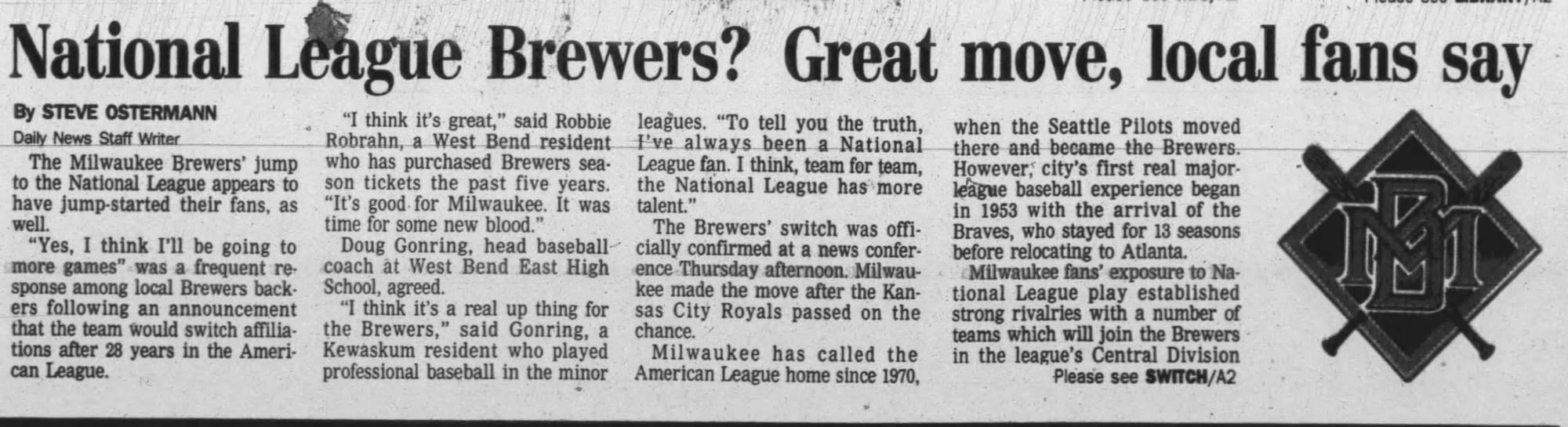 (The Daily News, West Bend, Nov. 7, 1997, p. 1, via Newspapers.com)