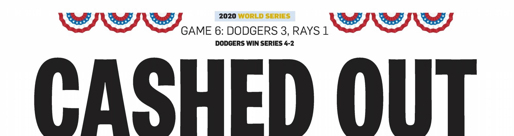 "CASHED OUT." (Tampa Bay Times, Oct. 28, 2020, p. C1, via Newspapers.com)