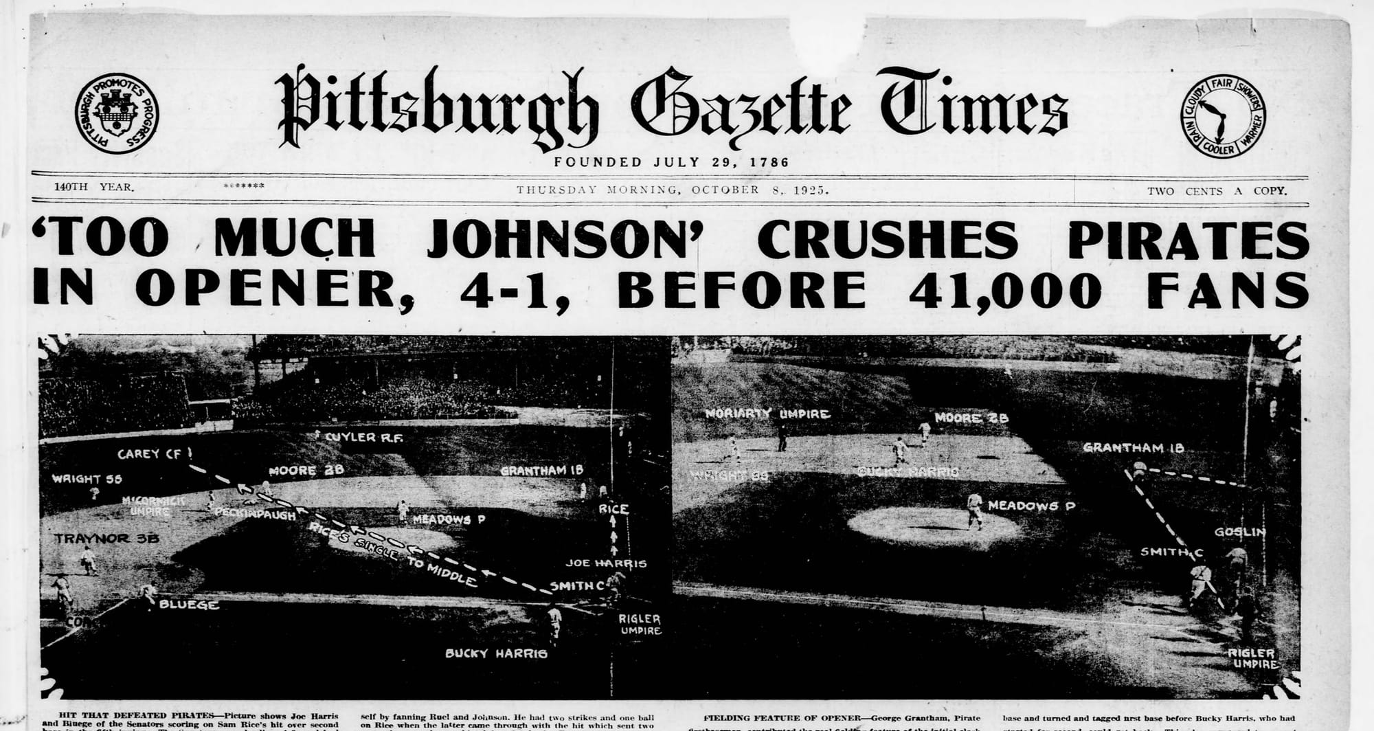 (Pittsburgh Gazette Times, Oct. 8, 1925, via Newspapers.com)