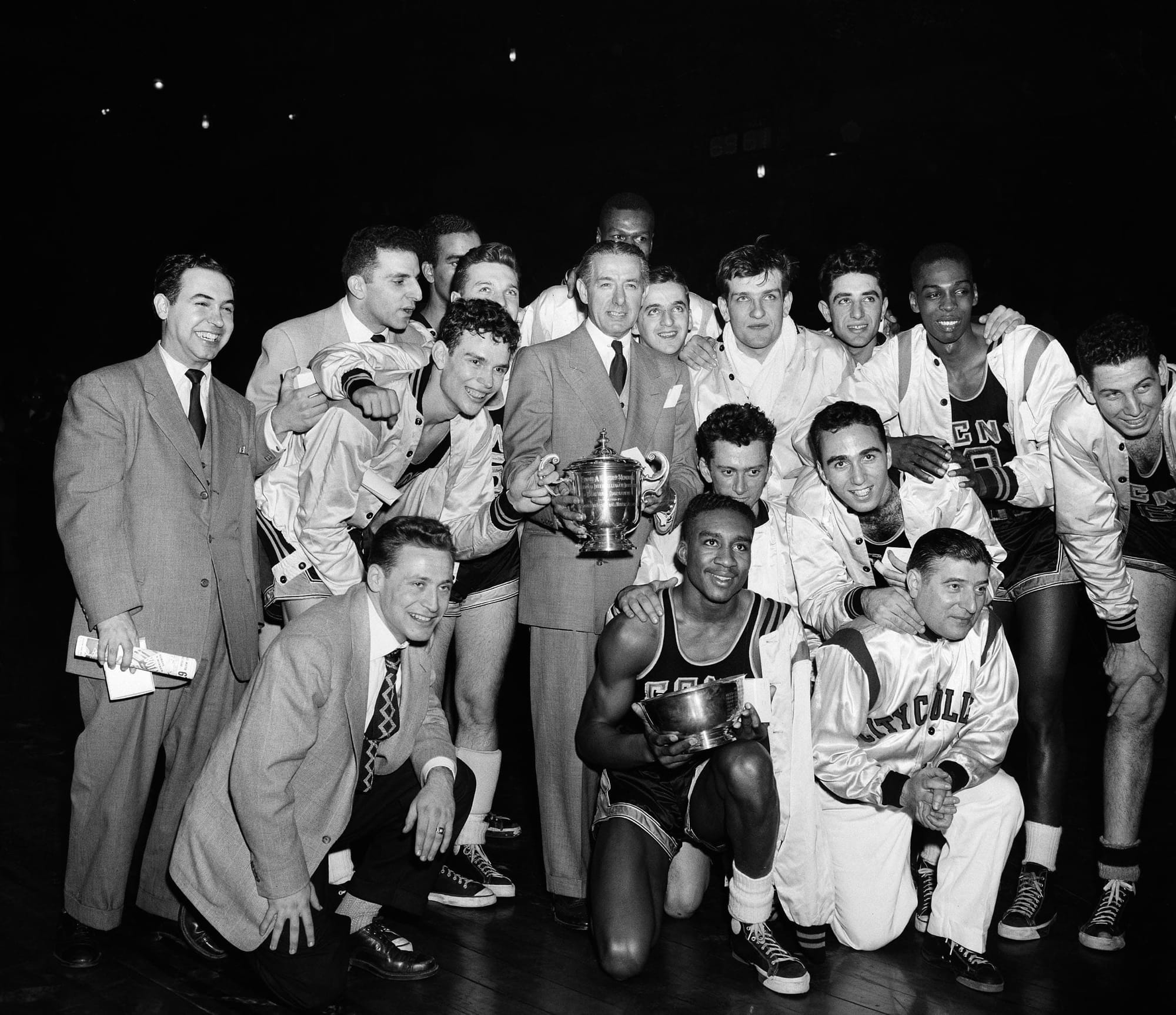 CCNY celebrates its 1950 championship.