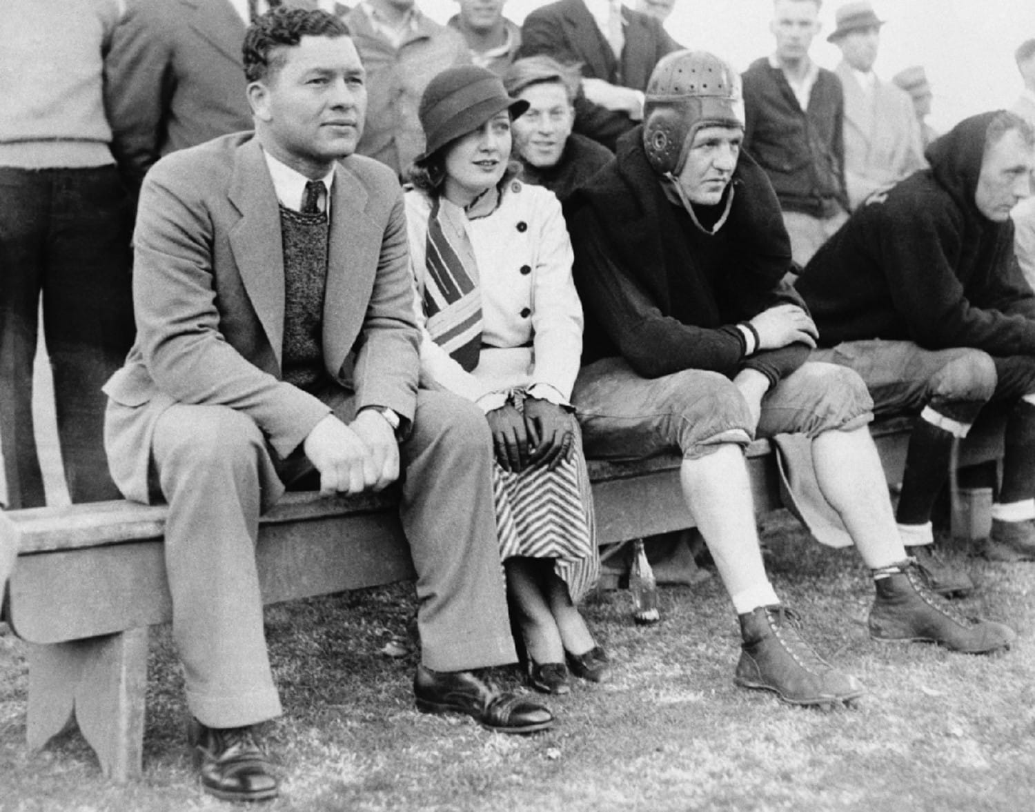 Curly Lambeau on the Packers' bench in the early 1930s.
