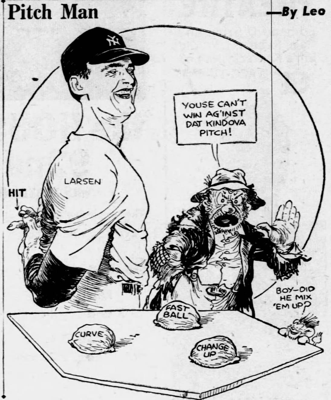 "Pitch Man," by Leo O'Mealia, the Daily News, Oct. 9, 1956.