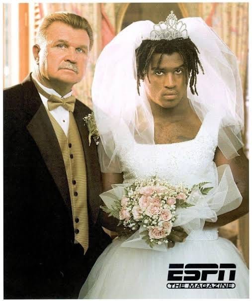 Ditka and Ricky Williams on the cover of ESPN The Magazine, 1999.