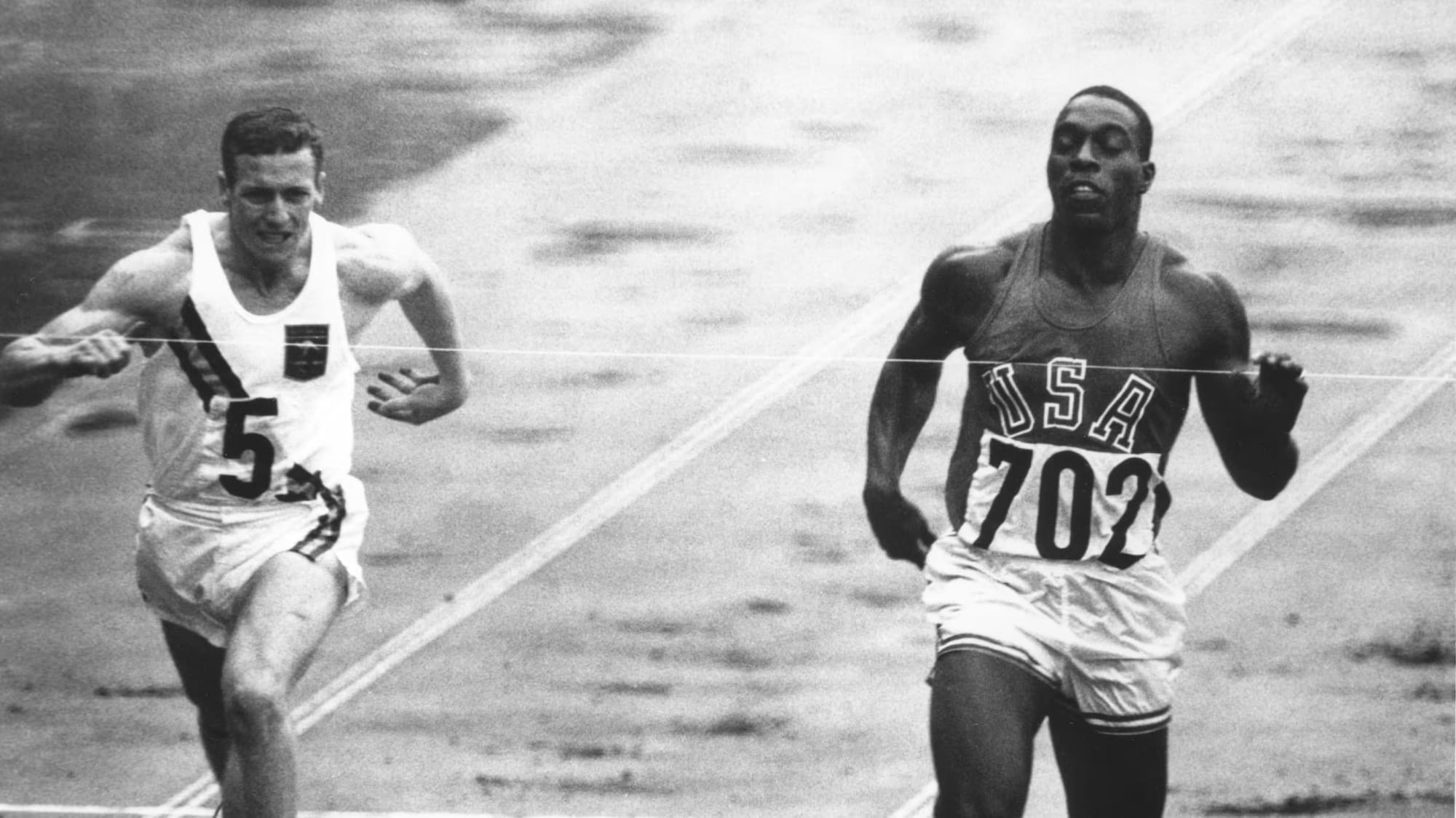 Hayes (702) at the finish line in Tokyo.