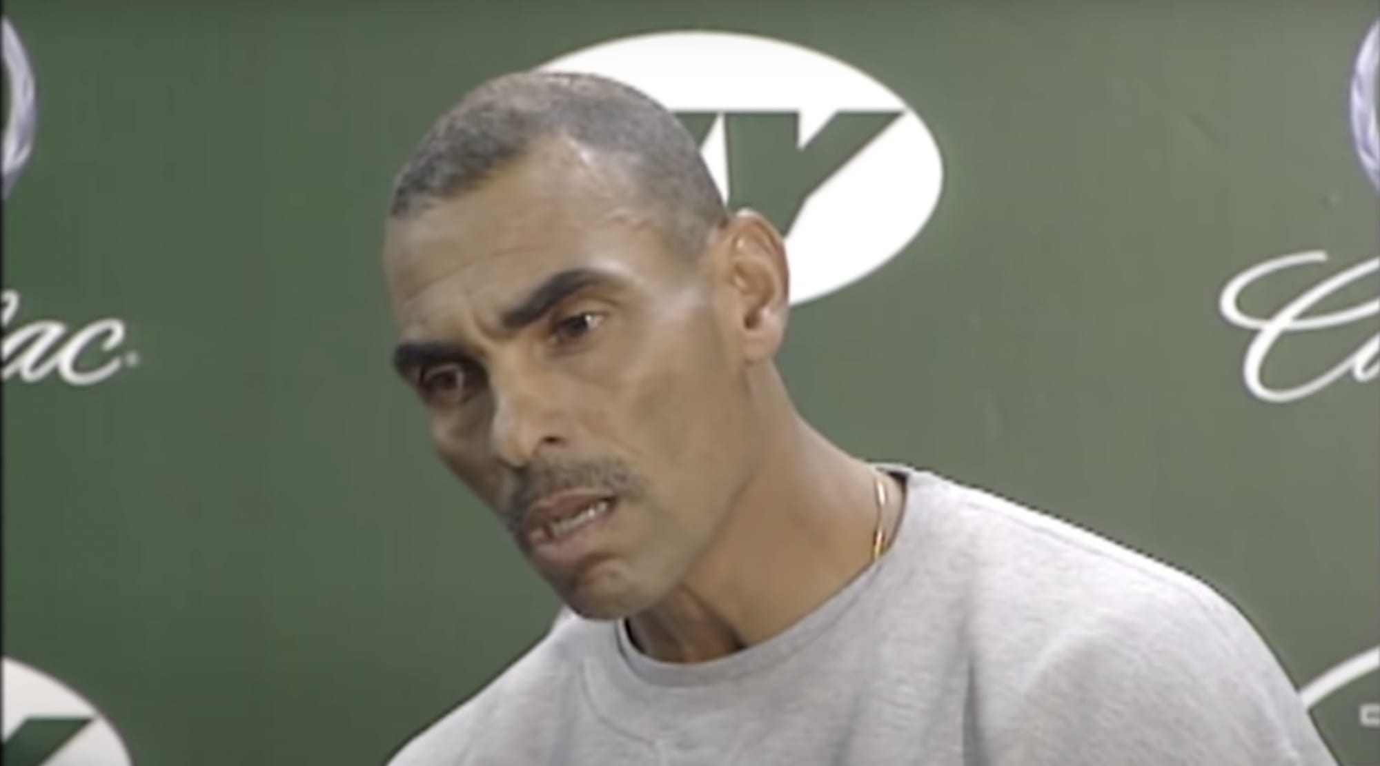 Herm Edwards at a Jets press conference.