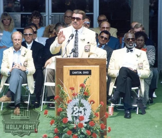 Ditka at his Hall of Fame induction in Canton, 1988.