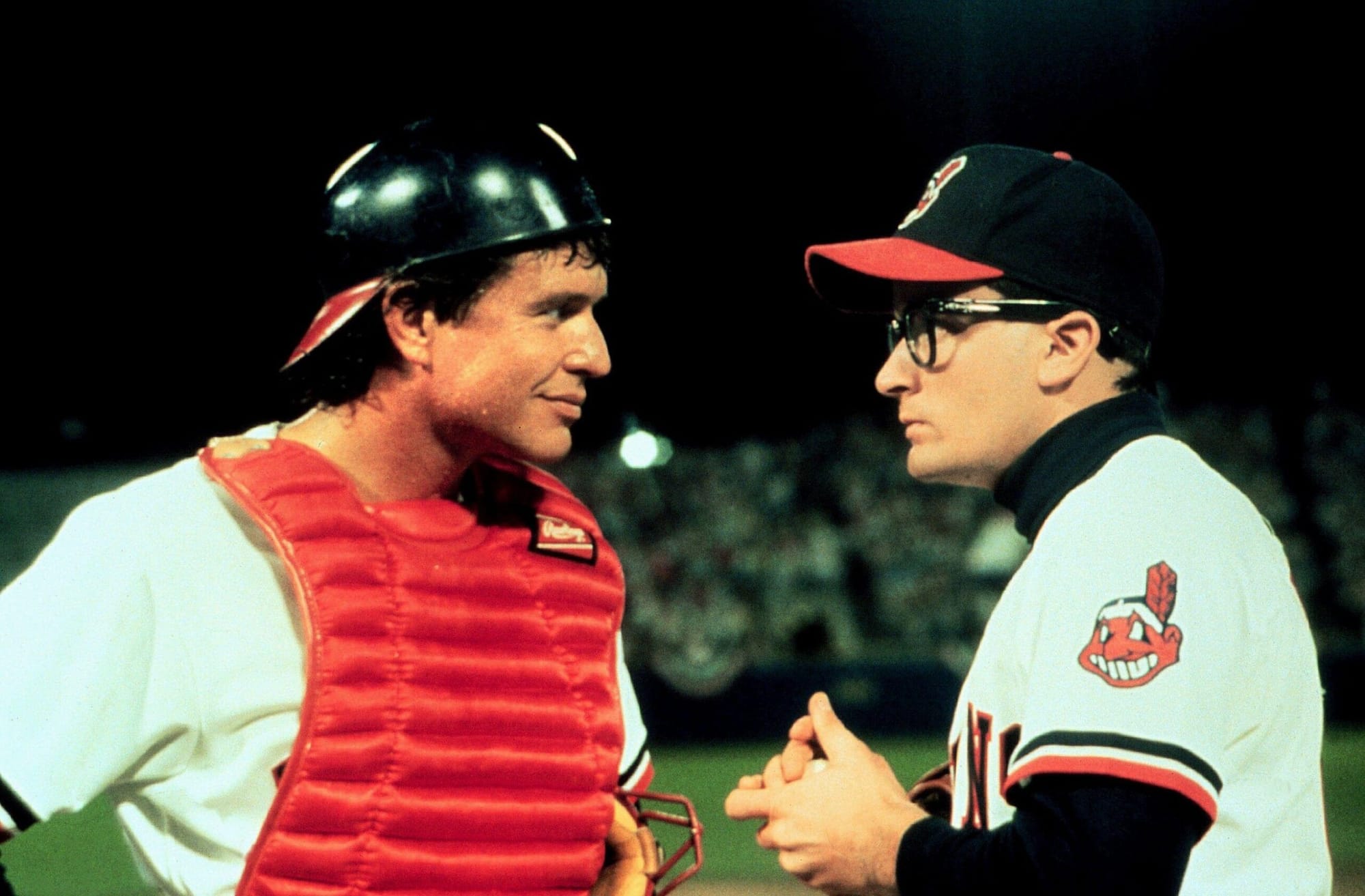 Tom Berenger as Jake Taylor and Charlie Sheen as Ricky Vaughn.
