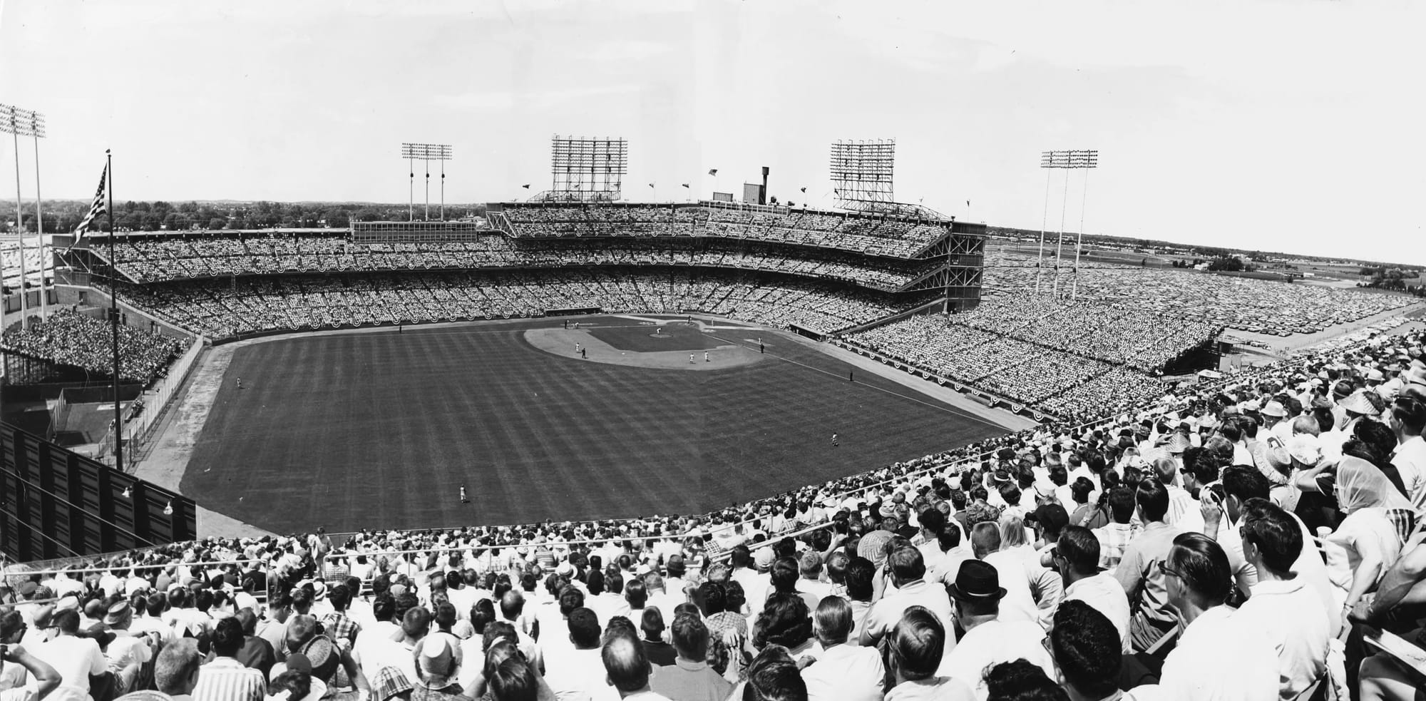 Metropolitan Stadium in Bloomington, Minnesota, home of the Twins from 1961 to 1981. Games 1, 2, 6 and 7 were played here.