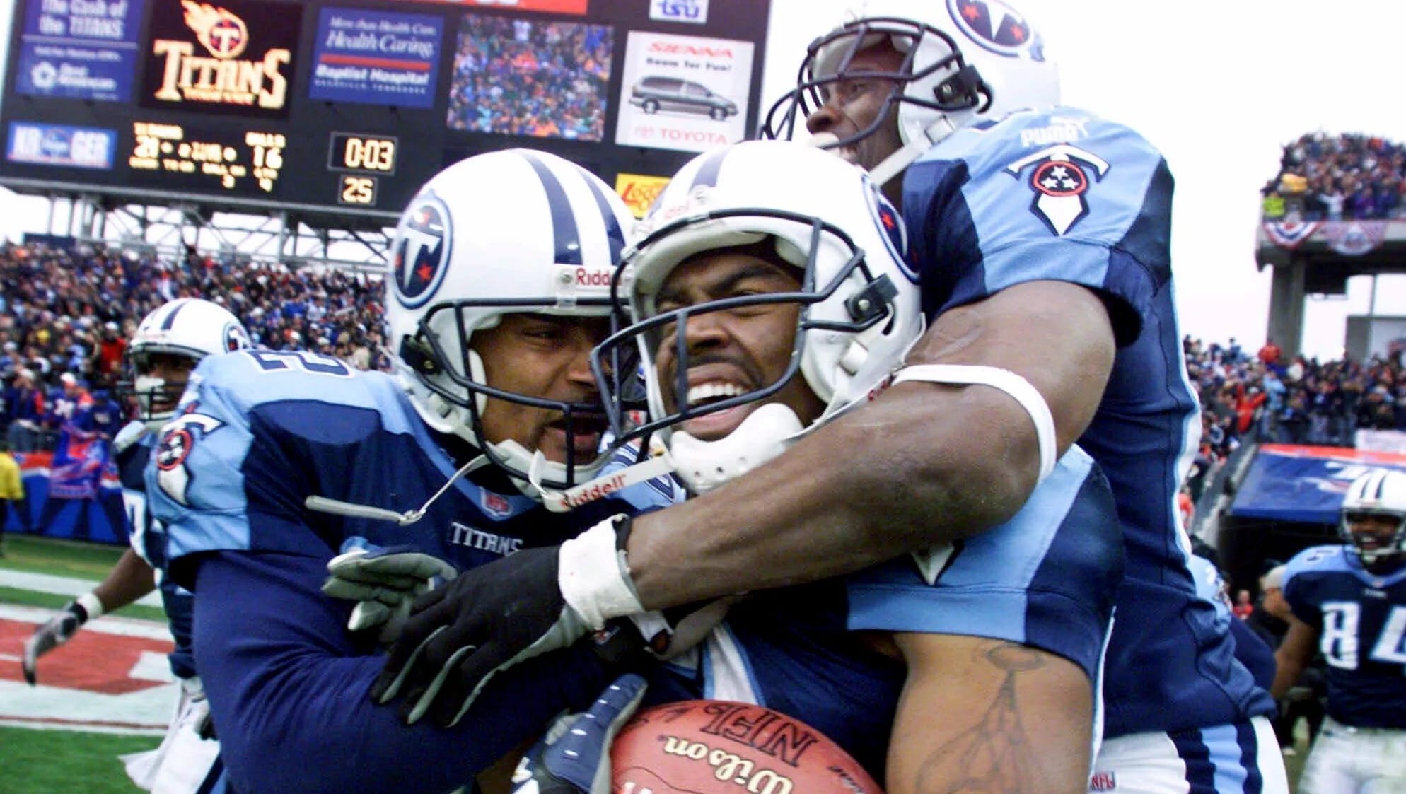 The Titans celebrate the Music City Miracle.