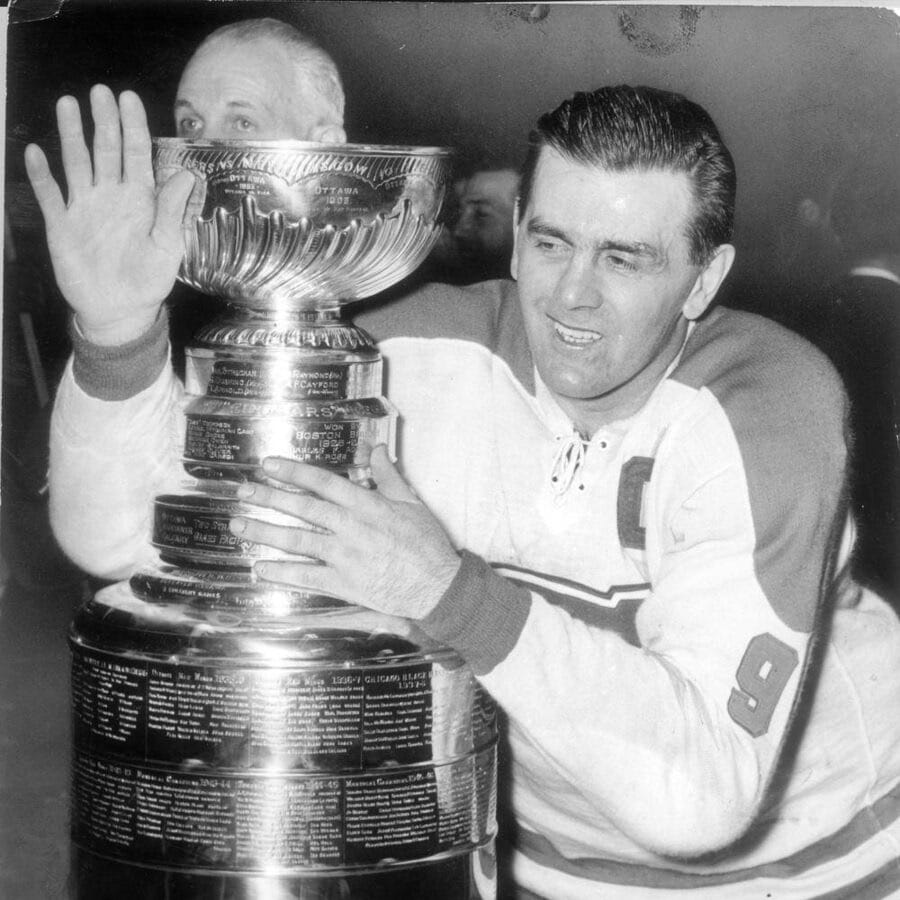 Richard with the Stanley Cup. He won eight.