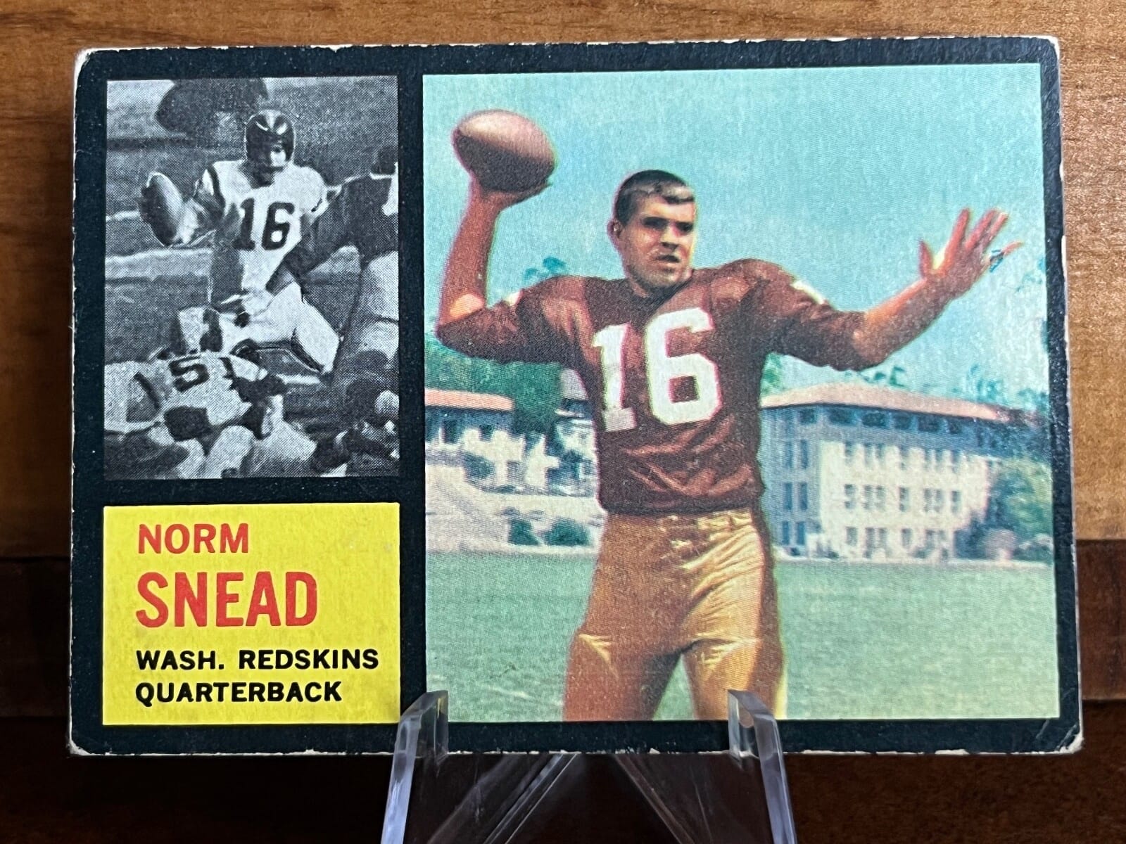 Norm Snead’s 1962 Topps card. He threw 4 touchdown passes in the game.