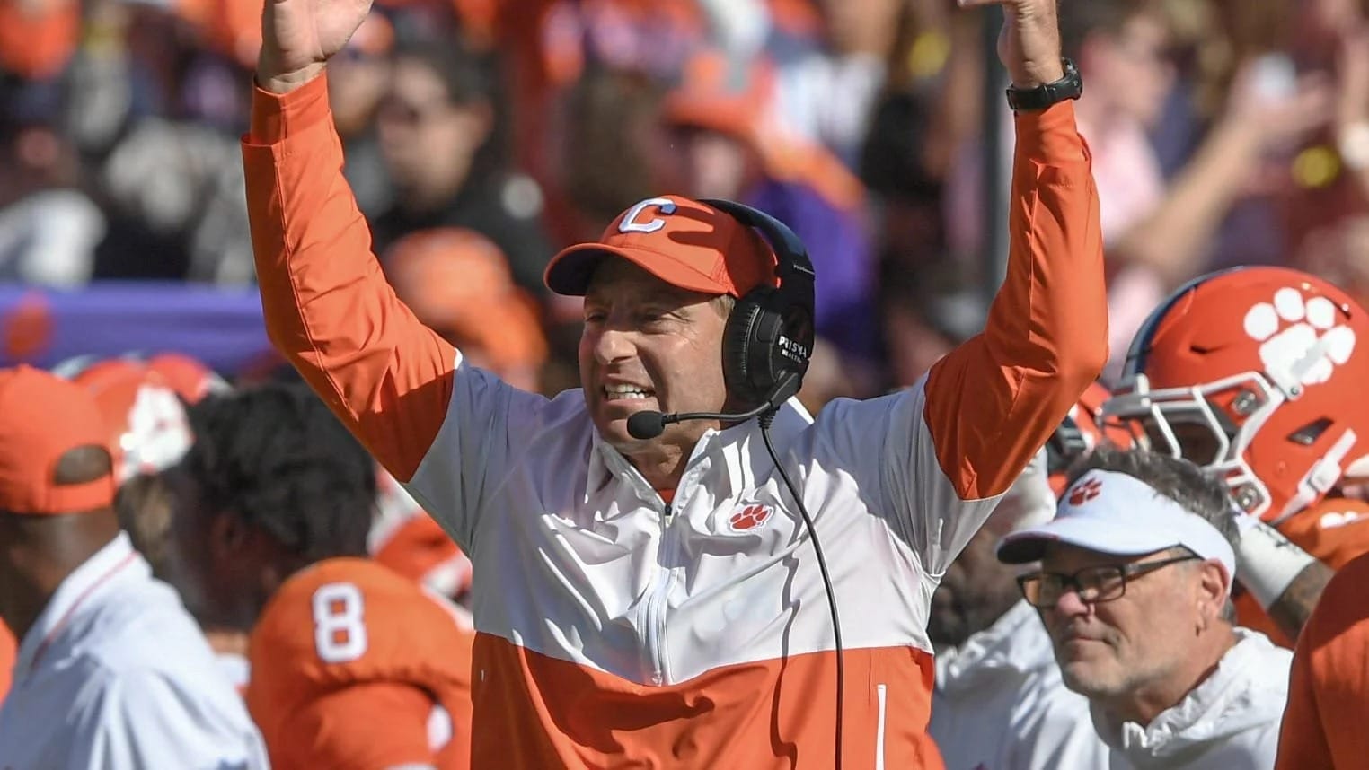 Dabo Swinney on the Clemson sideline.