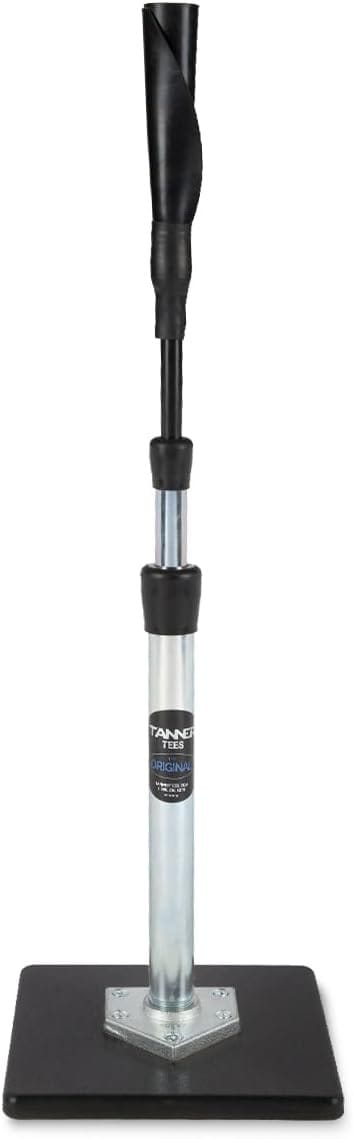 The Tanner Tee. Steel shaft, composite base, hand-rolled rubber top, 26 to 43 inches.