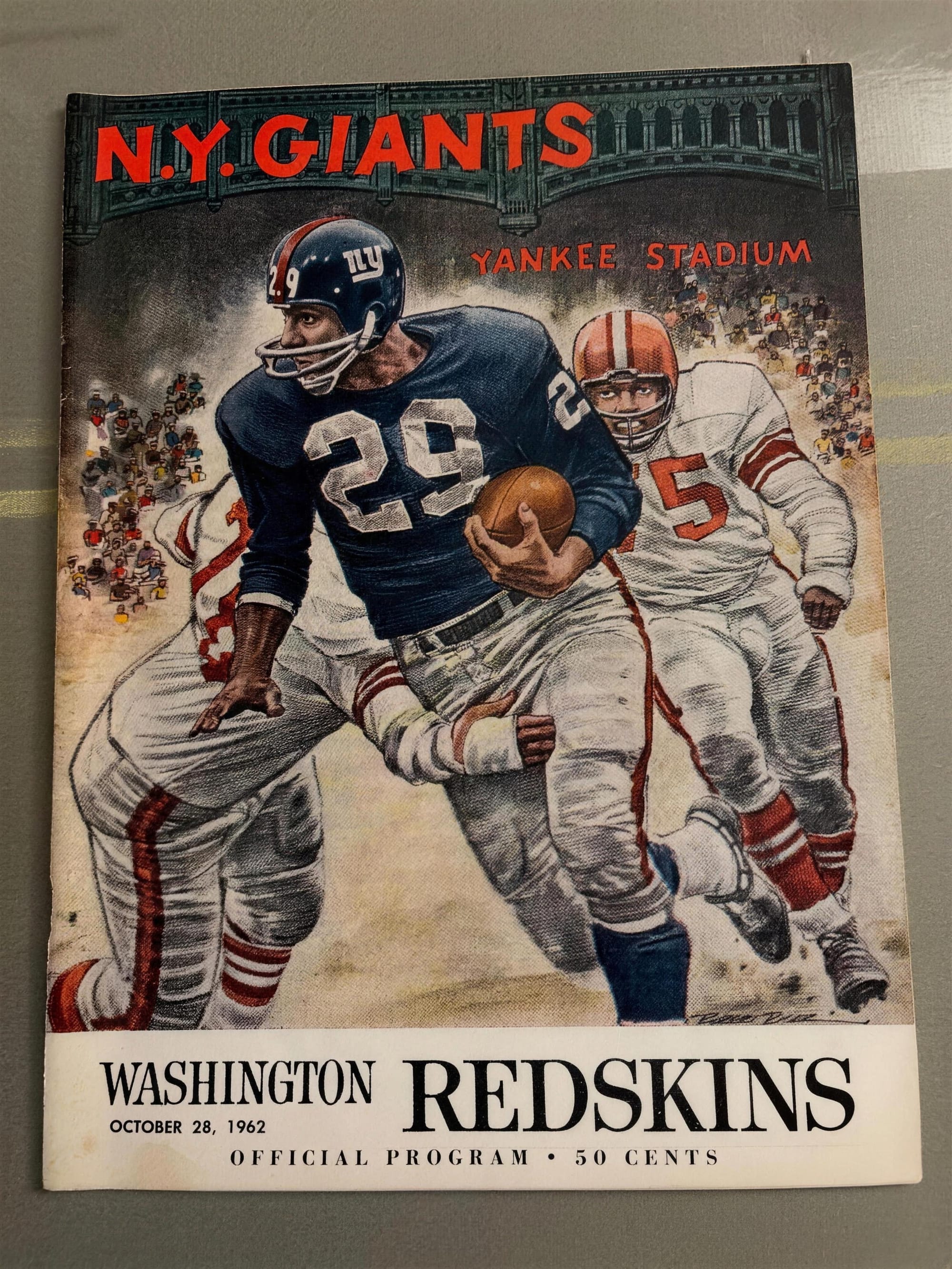 The official program for the Giants and Redskins at Yankee Stadium, Oct. 28, 1962.