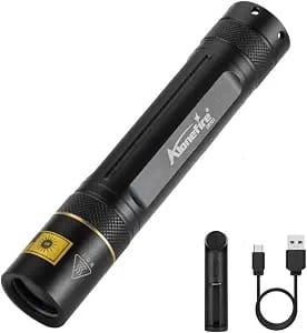 The Alonefire SV003, a filtered 365nm UV flashlight.