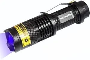 The Darkbeam 365nm mini UV light runs on 1 AA battery.