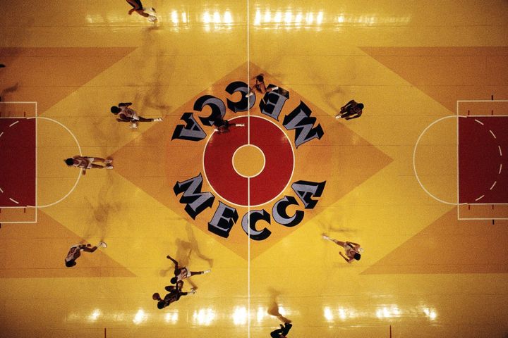 The MECCA's Robert Indiana court from above