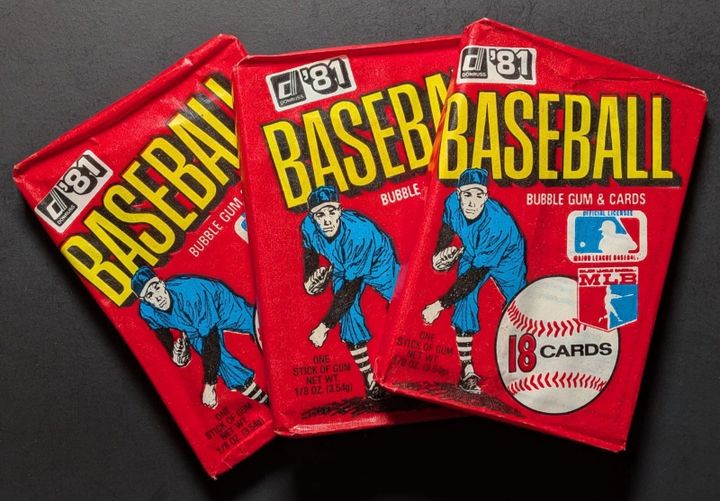 1981 Donruss wax packs — bubble gum and cards