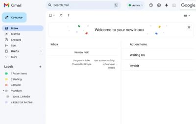 Fresh New Inbox Setup