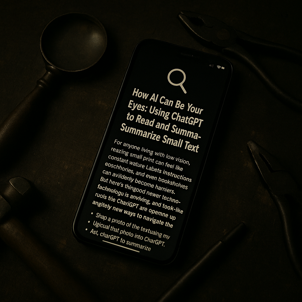 How AI Can Be Your Eyes: Using ChatGPT to Read and Summarize Small Text