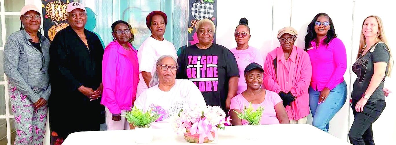 Bunkie Senior Center members wore pink in support of Breast Cancer Awareness Month.