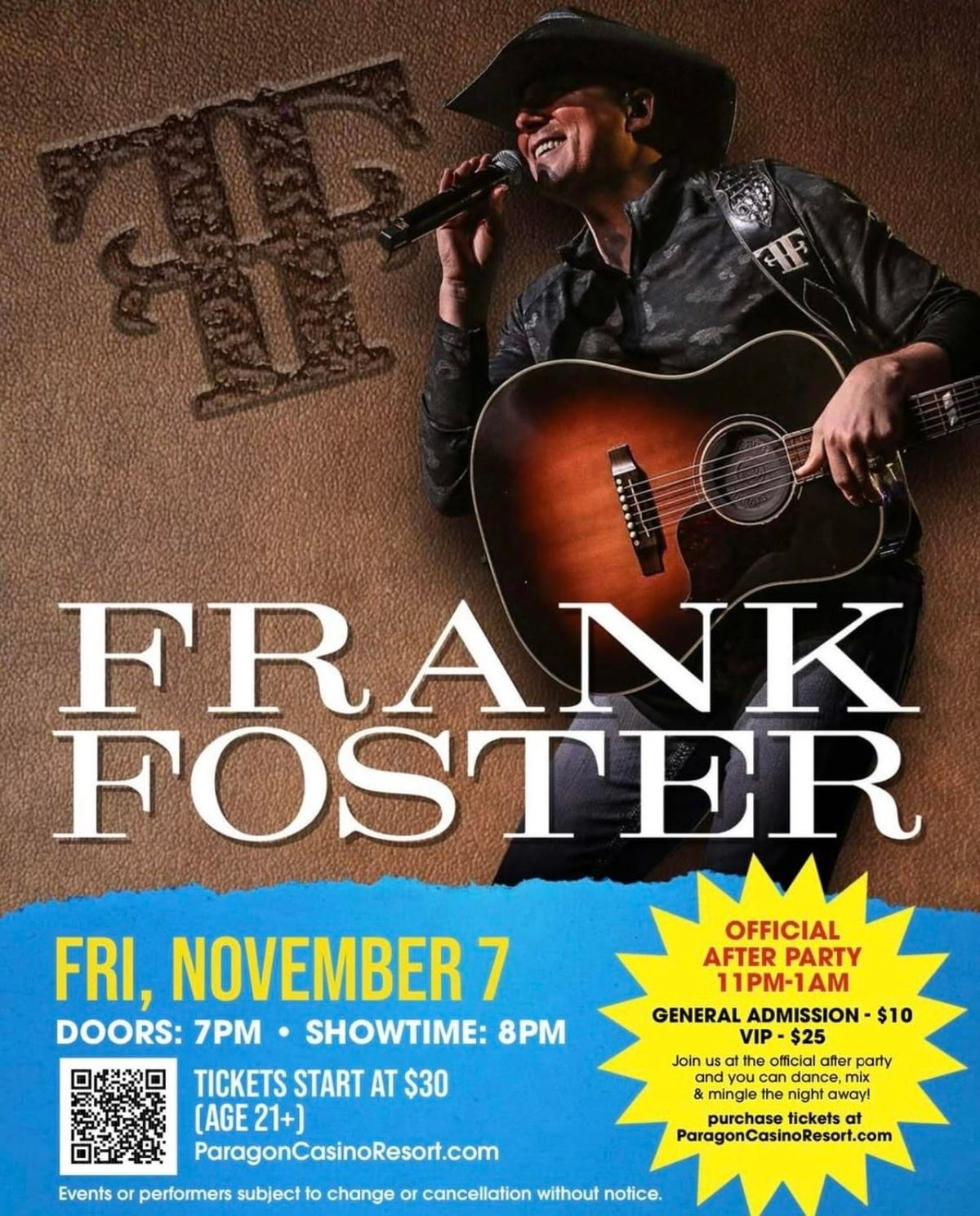 Frank Foster to Headline Paragon Casino Resort on November 7