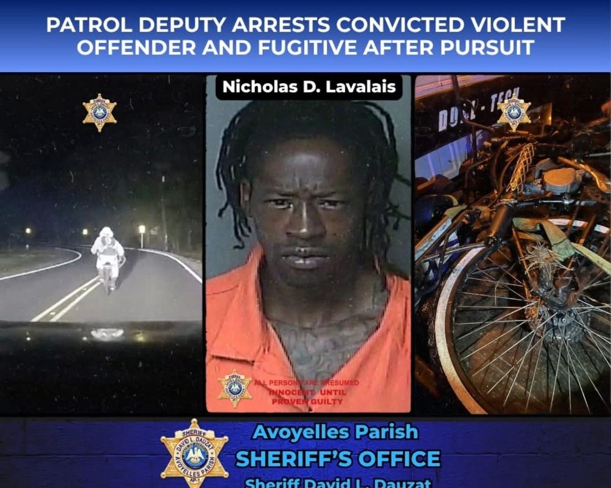 🚨 High-Speed Bicycle Chase Ends in Arrest of Wanted Felon in Hessmer at 3 A.M