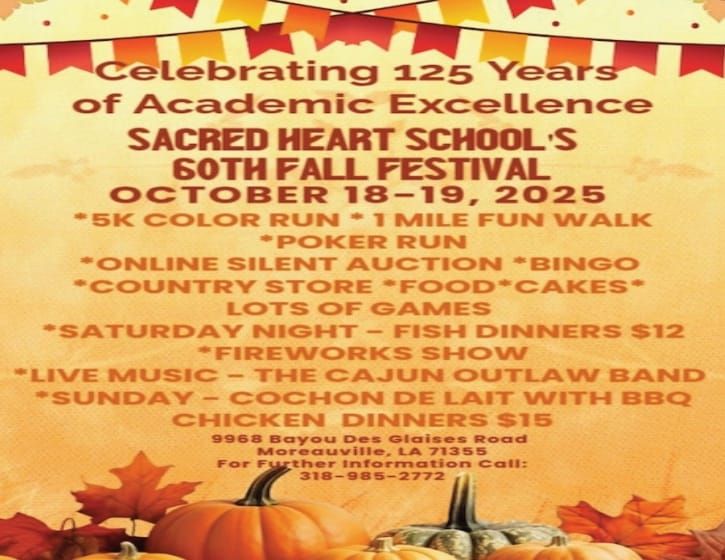 60th annual Sacred Heart School Fall Fair set Oct. 18-19