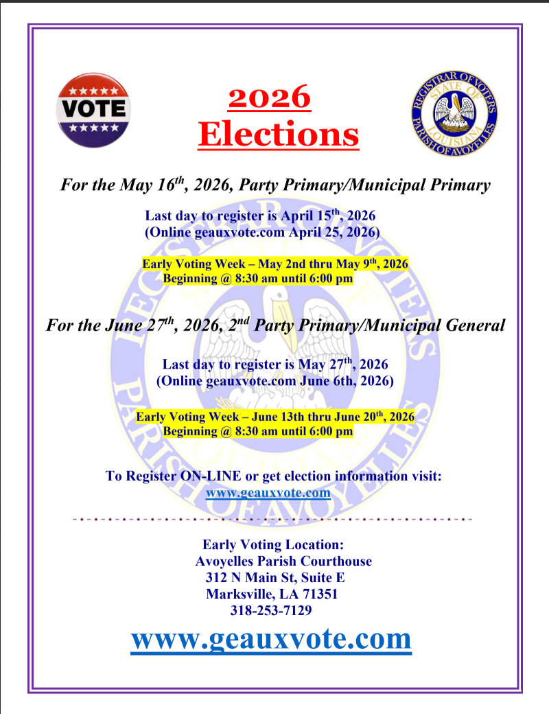 Avoyelles Voters: These Deadlines Could Decide Everything