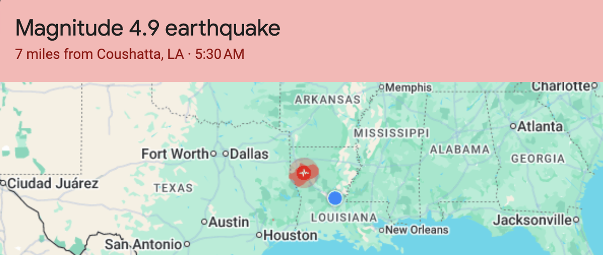 Early Morning Earthquake Rattles Northwest Louisiana