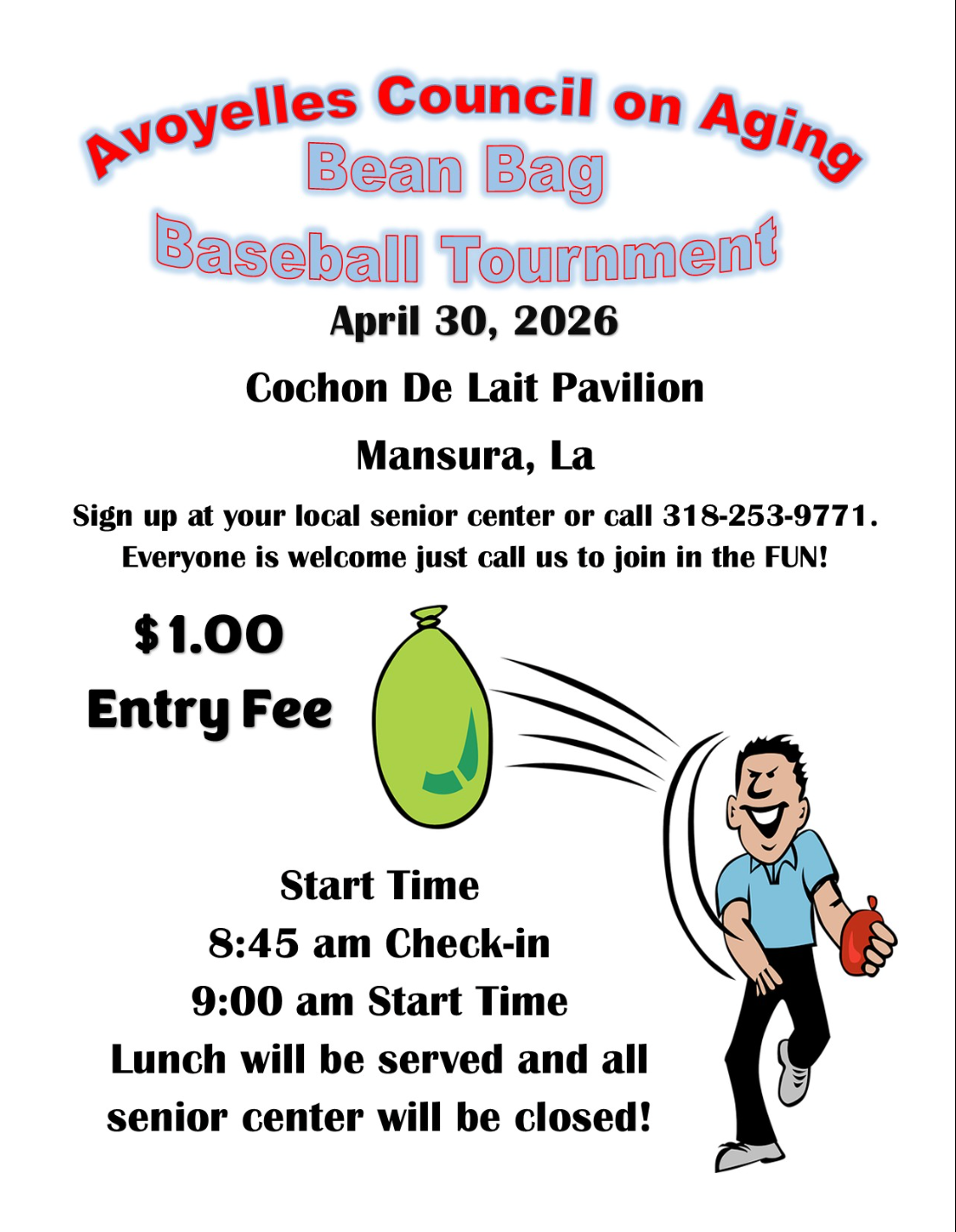 Join the Fun: April 30 Bean Bag Baseball Tournament!