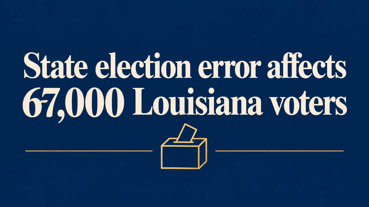 State election error affects 67,000 Louisiana voters
