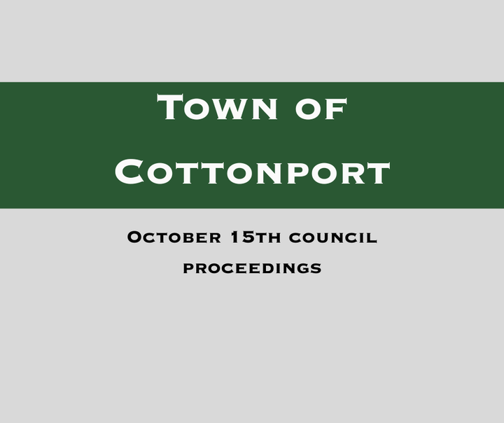 Town of Cottonport Oct. 15 council proceedings