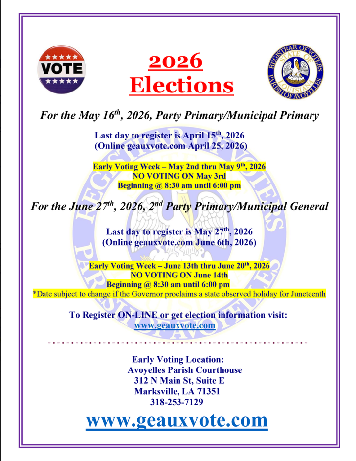 Avoyelles Voters: These Deadlines Could Decide Everything