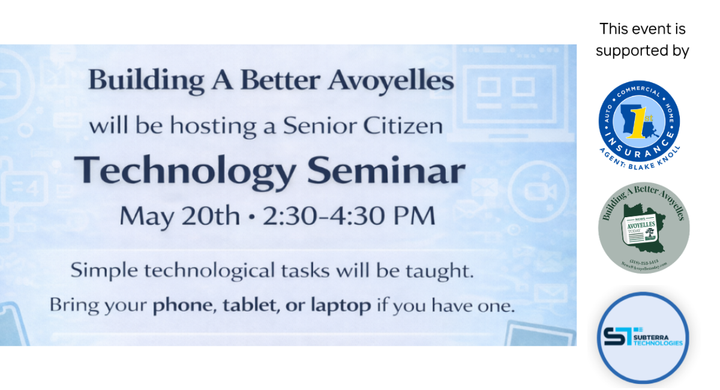 Join the Senior Citizen Technology Seminar on May 20th for free!