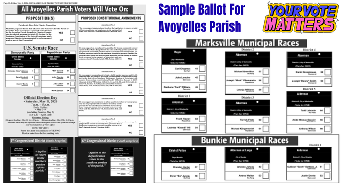 🗳️ Get Ready to Vote! Check Out the Sample Ballot for Avoyelles Parish! - click this link