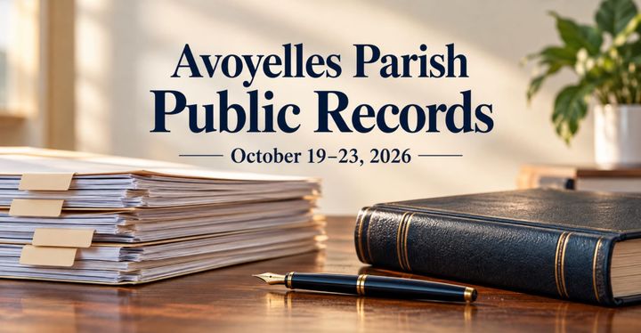 Avoyelles Parish Public Records: October 19–23, 2026