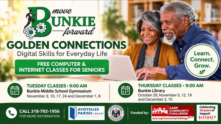 Free computer classes for seniors to begin Oct. 29 in Bunkie