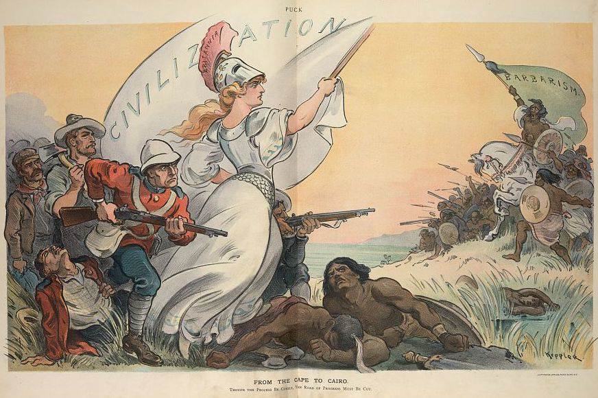Udo Keppler’s “From the Cape to Cairo.” Puck, 1902. Source: https://www.loc.gov/resource/ppmsca.25696/