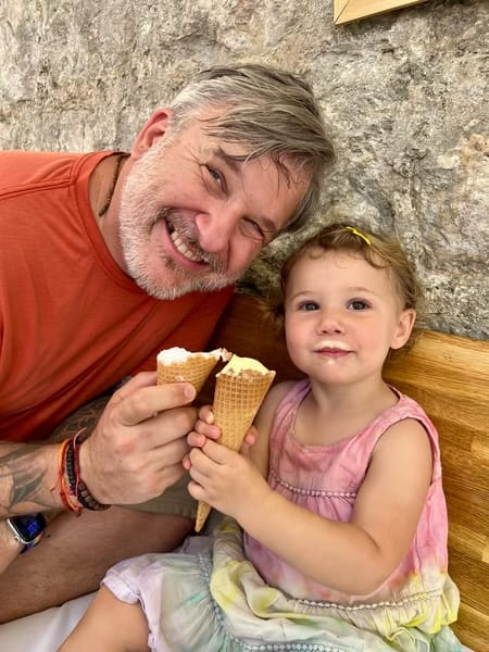 Enjoying the best gelato in Dubrovnik