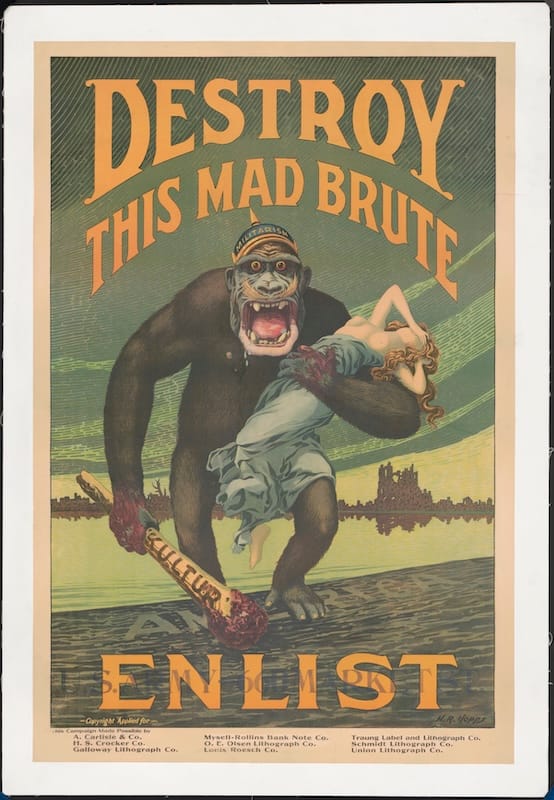 American military recruitment poster during the First World War. Source: Library of Congress.