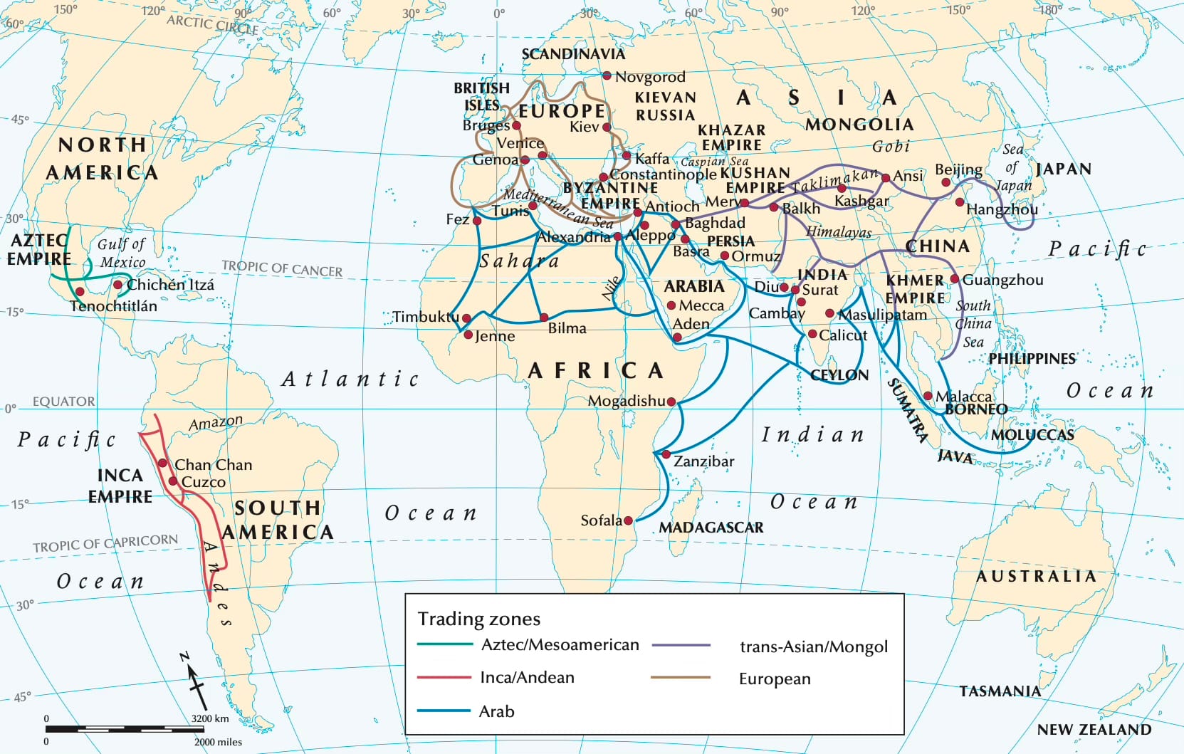 World Trade in 1491. Source: Patterns of World History.