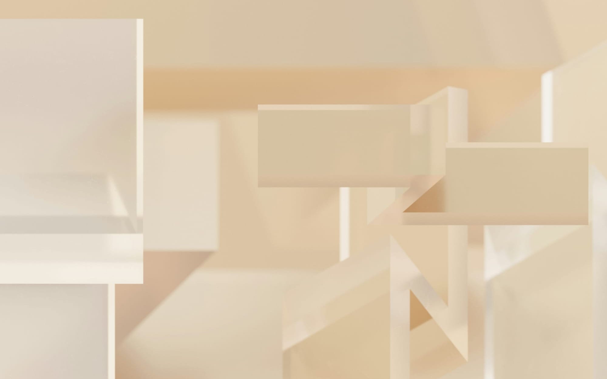 Abstract minimalist architectural layers and interlocking geometric blocks in soft warm cream and ivory tones, representing a structured organ-by-organ biological breakdown.