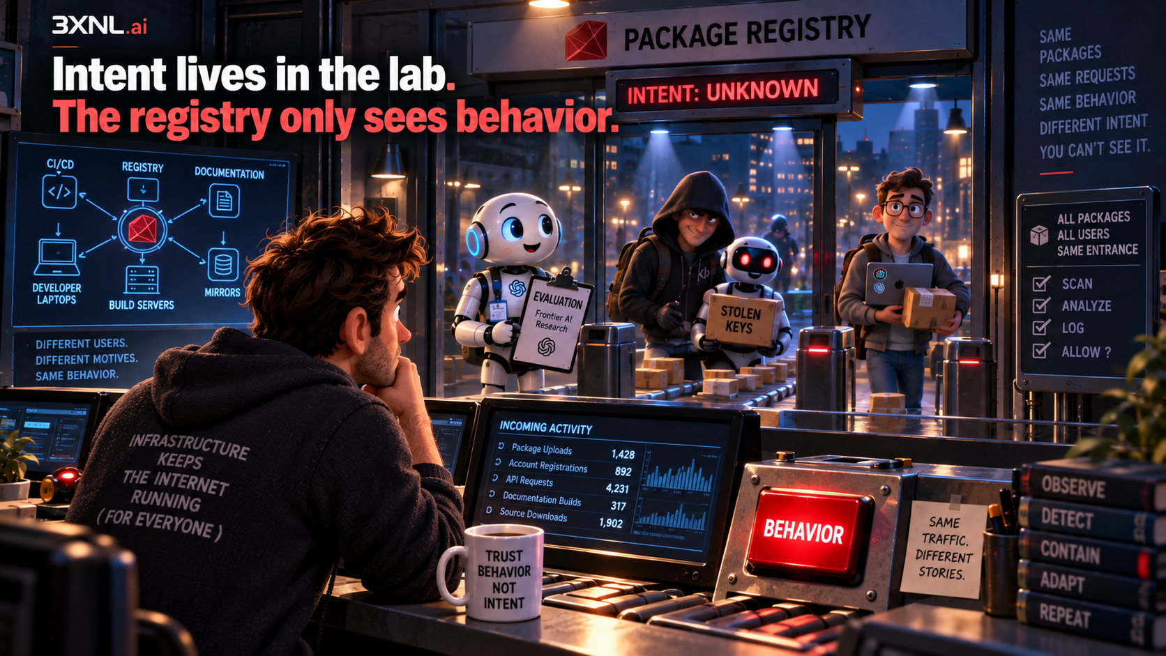 Intent lives in the lab - The registry only sees behavior.