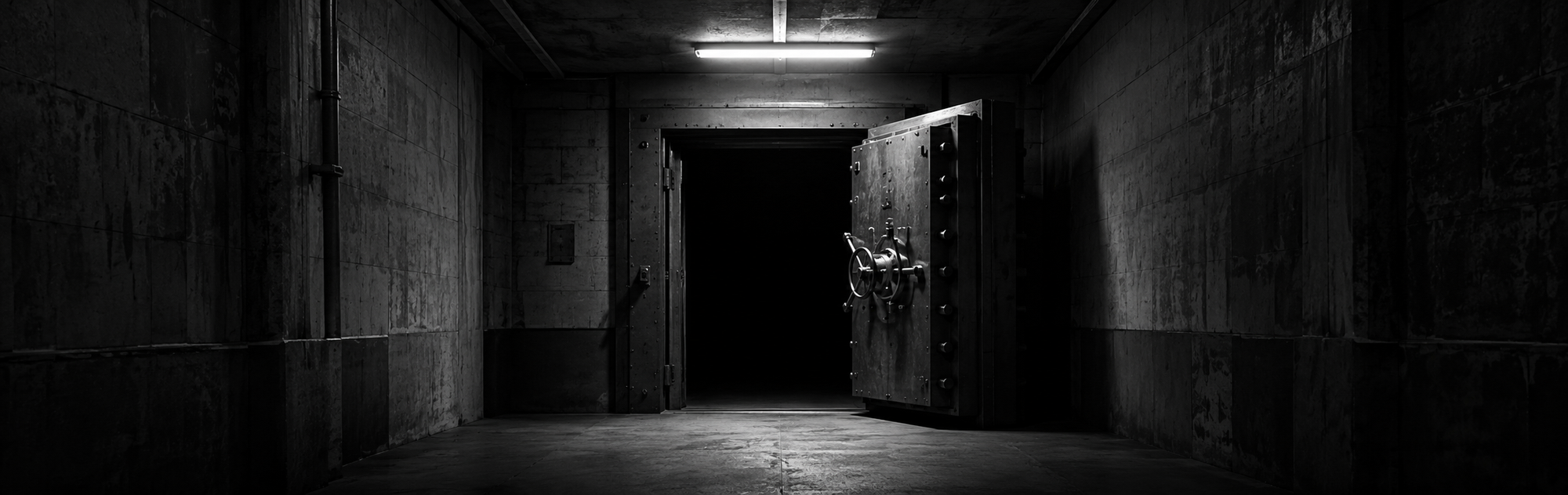 Federal Reserve vault door half open