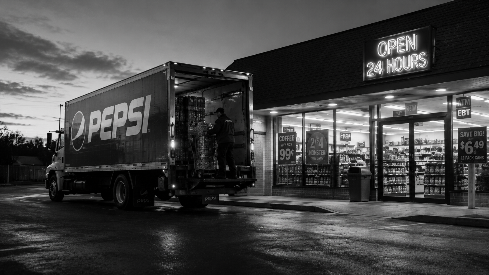PepsiCo delivery truck convenience store