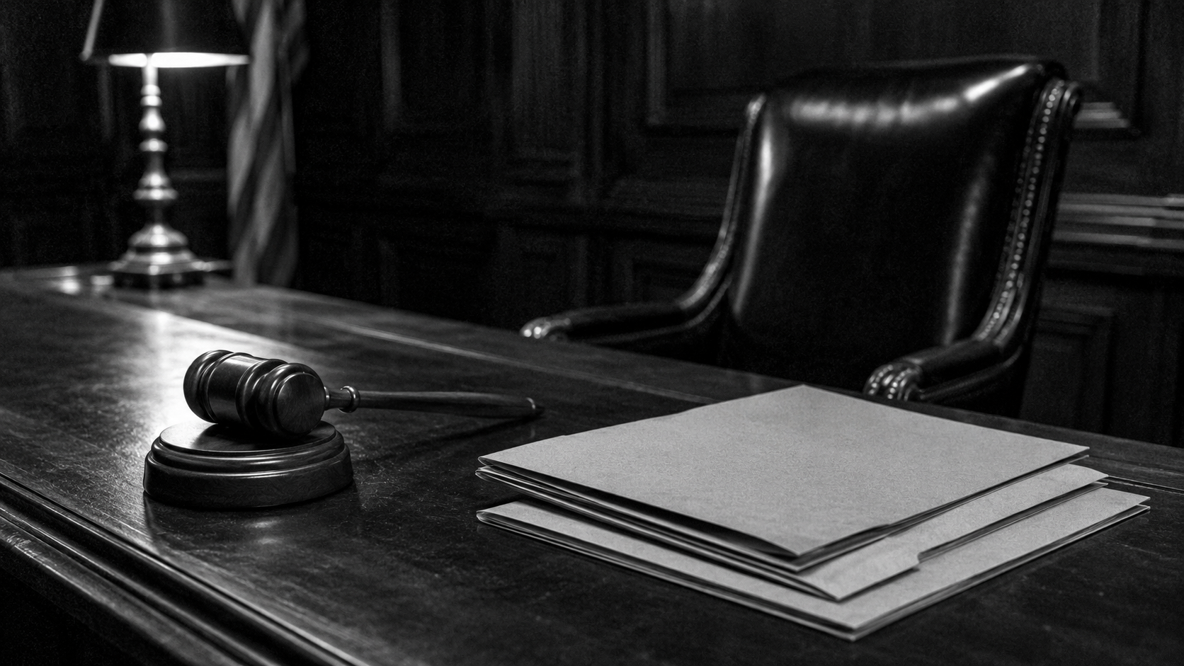 Gavel dissent folders desk lamp