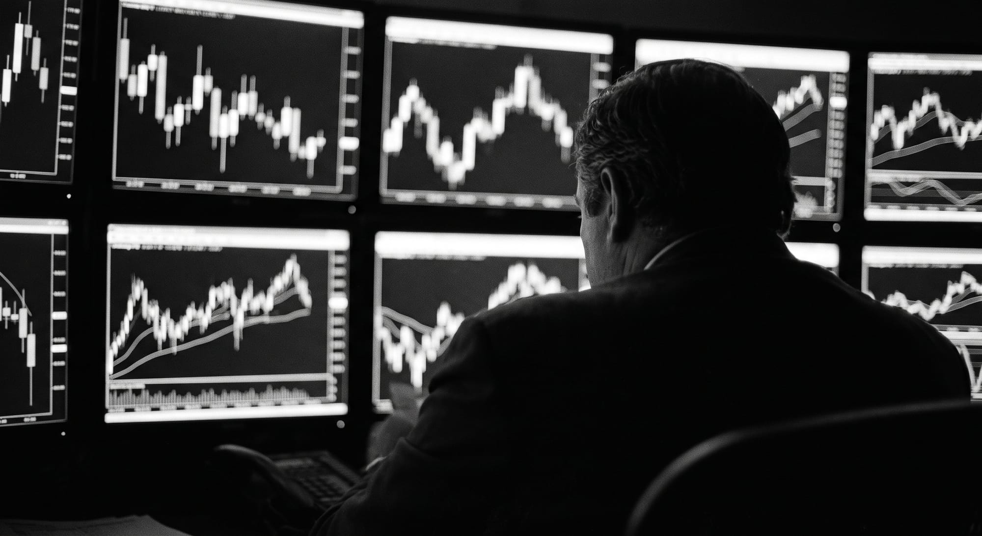 Candlestick charts on trading screens