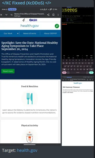 XC Fixxed targeted the website of Office of Disease Prevention and Health Promotion