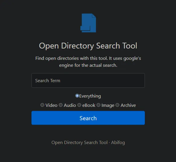 Open Directory Search Tool - It Does Exactly What It Says